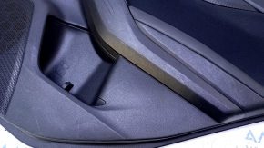 Door trim card rear right Subaru Impreza 17- black with black insert cloth, armrest black leather, molding carbon, scratches, abrasions