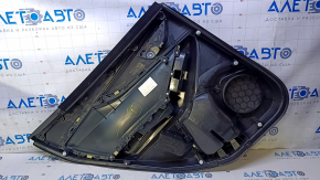 Door trim card rear right Subaru Impreza 17- black with black insert cloth, armrest black leather, molding carbon, scratches, abrasions