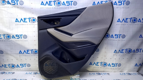 Door trim card rear right Subaru Forester 19- SK black with gray insert cloth, armrest leather gray, molding black matte, scuffs, for dry cleaning, scratches