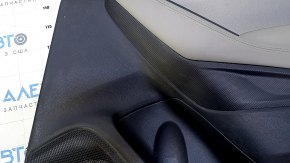 Door trim card rear right Subaru Forester 19- SK black with gray insert cloth, armrest leather gray, molding black matte, scuffs, scratches, broken fastening