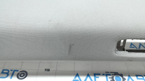 Tesla Model 3 18 headliner - gray cloth, under magnetic visor hooks, creases, scratches, cracks, needs cleaning