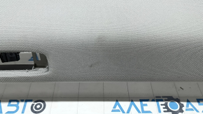 Tesla Model 3 18 headliner - gray cloth, under magnetic visor hooks, creases, scratches, cracks, needs cleaning