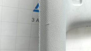 Tesla Model 3 18 headliner - gray cloth, under magnetic visor hooks, creases, scratches, cracks, needs cleaning