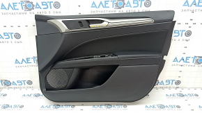 Door trim card front right Ford Fusion mk5 17-20 black with black insert cloth, armrest leather, molding gray, rusty mesh, scratches, for dry cleaning