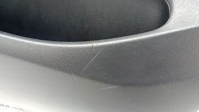 Door trim card rear left Tesla Model 3 21 - black leather, Alcantara insert, leather armrest with speaker, window lifter control and door opening button matte black, scratches
