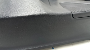 Door trim card rear left Tesla Model 3 21 - black leather, Alcantara insert, leather armrest with speaker, window lifter control and door opening button matte black, scratches