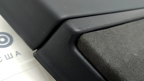 Door trim card rear left Tesla Model 3 21 - black leather, Alcantara insert, leather armrest with speaker, window lifter control and door opening button matte black, scratches