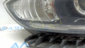 Front left headlight complete Kia Niro 17-19 HEV, PHEV with bracket, halogen, LED DRL, seal peeled off, needs polishing, scratches used
