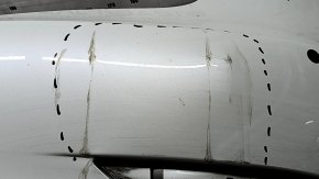 Tesla Model 3 18 rear bare bumper - white, for parking sensors, torn, dented, scratches, broken mount