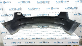 Tesla Model 3 18 rear bare bumper - white, for parking sensors, torn, dented, scratches, broken mount