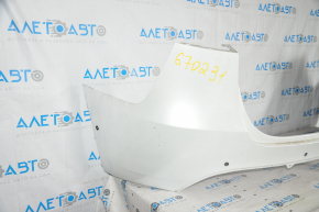 Rear bare upper bumper Tesla Model Y 20 - white, for 6 parking sensors, broken mount, scratches