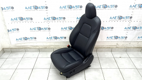Driver's seat Tesla Model 3 18- without airbag, black leather, electric, heated without tensioner, leather defect, scratches, dry cleaning