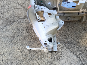 Tesla Model 3 18 front right quarter - on the body, iron panel, white, dented threshold, dented hinge fasteners