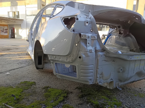 Quarter wing rear left Tesla Model 3 18- on the body, iron panel, white, dents, butt