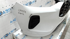 Front bumper assembly Ford Escape MK4 23- St-line, without parking sensors and automatic parking, under radar, white, with radiator grille, emblem and fasteners, scratches, dents on the lip, broken fa