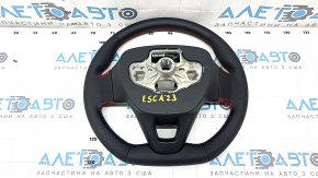 Naked steering wheel Ford Escape MK4 20 - black leather, without heating, red stitching, ST Line