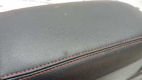Central console armrest Ford Escape MK4 23- black, armrest leather black with red stitching, with rear row deflector, scratches, for cleaning