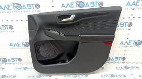 Door trim card front right Ford Escape MK4 23- black, St-line, armrest leather black with red stitching, molding black gloss carbon, scratches, cleaning