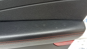 Door trim card front right Ford Escape MK4 23- black, St-line, armrest leather black with red stitching, molding black gloss carbon, scratches, cleaning