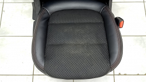 Passenger seat Ford Escape MK4 23- with airbag, mechanical, combined leather + cloth, black with red stitching, dry-cleanable