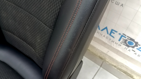 Passenger seat Ford Escape MK4 23- with airbag, mechanical, combined leather + cloth, black with red stitching, dry-cleanable