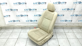 Driver's seat Lexus ES300h ES350 13-18 without airbag, electric, beige leather, heating, ventilation, worn, dented, cracked, dry-cleaned, scratch