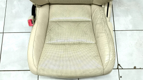 Driver's seat Lexus ES300h ES350 13-18 without airbag, electric, beige leather, heating, ventilation, worn, dented, cracked, dry-cleaned, scratch