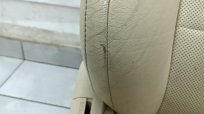 Passenger seat Lexus ES300h ES350 13-18 without airbag, electric, beige leather, heating, ventilation, worn, dented, cracked, dry-cleaned, scratches