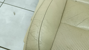 Passenger seat Lexus ES300h ES350 13-18 without airbag, electric, beige leather, heating, ventilation, worn, dented, cracked, dry-cleaned, scratches