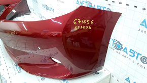 Bare front bumper Lexus ES300h ES350 13-15 pre-rest, for parking sensors, red, broken fasteners, pressed, scratches, non-factory holes
