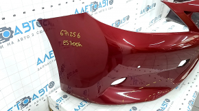 Bare front bumper Lexus ES300h ES350 13-15 pre-rest, for parking sensors, red, broken fasteners, pressed, scratches, non-factory holes