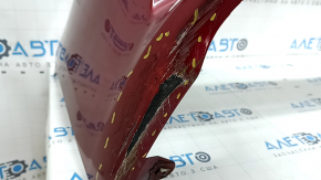 Bare front bumper Lexus ES300h ES350 13-15 pre-rest, for parking sensors, red, broken fasteners, pressed, scratches, non-factory holes