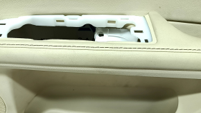 Door trim card front right Lexus ES300h ES350 13-18 beige with black insert leather, armrest beige leather, molding for light wood, leather defect, for cleaning