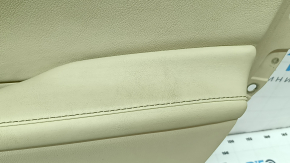 Door trim card front right Lexus ES300h ES350 13-18 beige with black insert leather, armrest beige leather, molding for light wood, leather defect, for cleaning