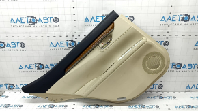 Door trim card rear left Lexus ES300h ES350 13-18 beige with black insert leather, armrest beige leather, molding under the tree, butts, whitened plastic, for cleaning