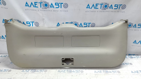 Lower trunk door trim Toyota Prius V 12-17 gray, no lower plug, scratches, broken fastener, whitened plastic
