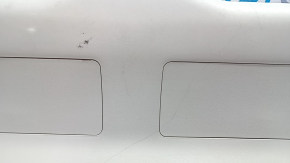 Lower trunk door trim Toyota Prius V 12-17 gray, no lower plug, scratches, broken fastener, whitened plastic