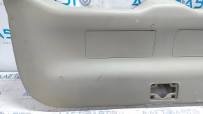 Lower trunk door trim Toyota Prius V 12-17 gray, no lower plug, scratches, broken fastener, whitened plastic