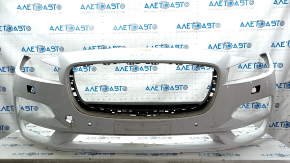 Bare front bumper Jaguar F-Pace X761 17-20 for 4 parking sensors and headlight washers, white, scratches