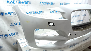 Bare front bumper Jaguar F-Pace X761 17-20 for 4 parking sensors and headlight washers, white, scratches