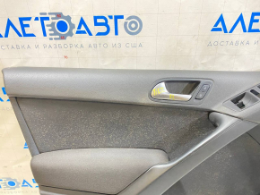 Door trim card front left VW Tiguan 09-17 black with black insert cloth, armrest cloth for dry cleaning