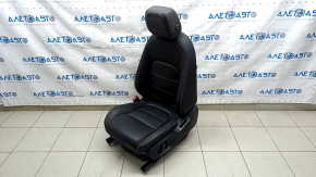 Driver's seat Jaguar F-Pace X761 17-20 without airbag, electric, heating, ventilation, perforation, black leather, brown stitching, tears, cracks in the leather