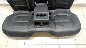 Rear row of seats 2nd row Jaguar F-Pace X761 17-20 heated, perforated, black leather, brown stitching, dry-cleanable, dented leather