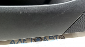 Door trim card front left Tesla Model 3 21 - black leather, white molding, Alcantara insert, with window lift control and door opening button, scuffs