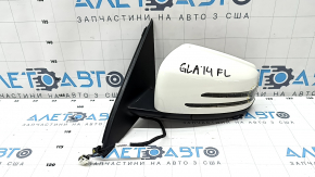 Side mirror left Mercedes GLA 15-20 7+4 pins, without auto-fold, turn signal, white, cracks in turn signal glass