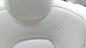 Back row of seats 2nd row Tesla Model 3 18 - white leather, heated, dented leather, needs cleaning