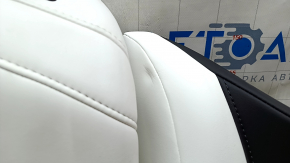Back row of seats 2nd row Tesla Model 3 18 - white leather, heated, dented leather, needs cleaning