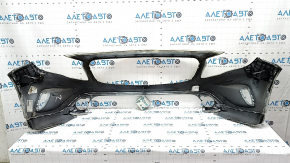 Bare front bumper Mercedes GLA 15-17 without parking sensors, white, crack, broken mount, dent, non-factory holes