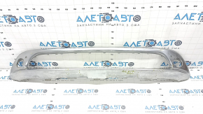 Front bumper trim center Mercedes GLA 15-17 without night pkg, chrome, dents, cracks, broken mount, scratches, bumps, sand