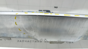 Front bumper trim center Mercedes GLA 15-17 without night pkg, chrome, dents, cracks, broken mount, scratches, bumps, sand